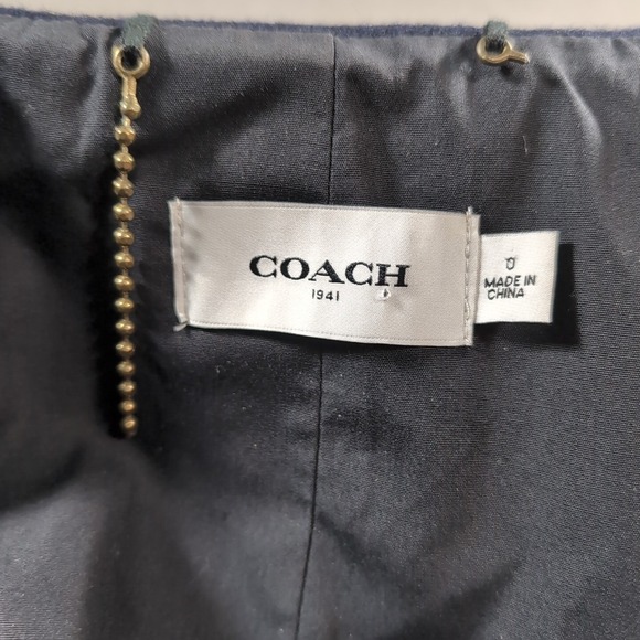 Coach Womens‎ 1941 Naval Officer Pea Coat Navy Blue Double Breasted Patch Size 0 - Picture 11 of 12